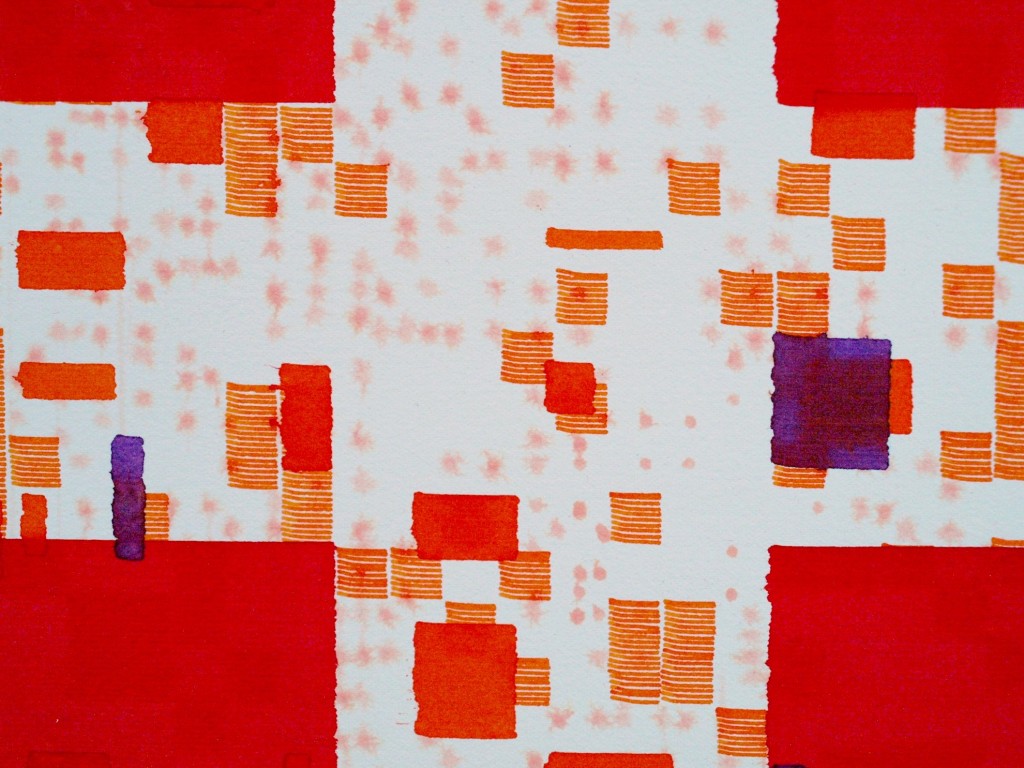 {CA}, 2015, liquid watercolor on cotton paper, 210x240cm (70x40cm each) – Patrick Tabarelli, {CA}, 2015, liquid watercolor on cotton paper, 210x240cm (70x40cm each)