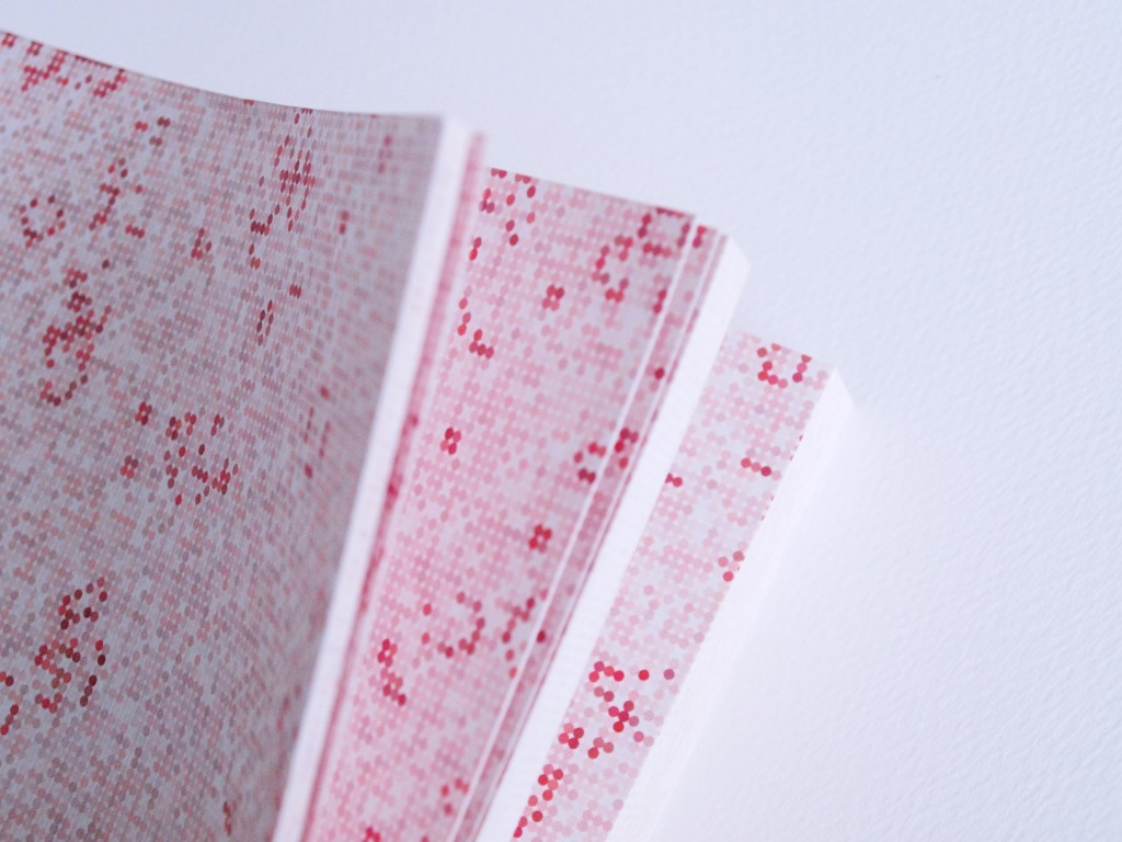 {CA}, 2015, liquid watercolor on cotton paper, 210x240cm (70x40cm each) – Patrick Tabarelli, {CA}, the book
