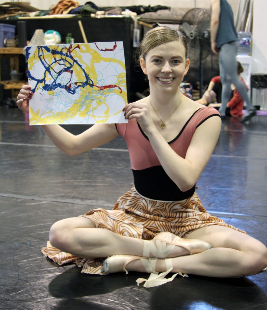 Bobbie As Snow White – Bobbie holding artwork