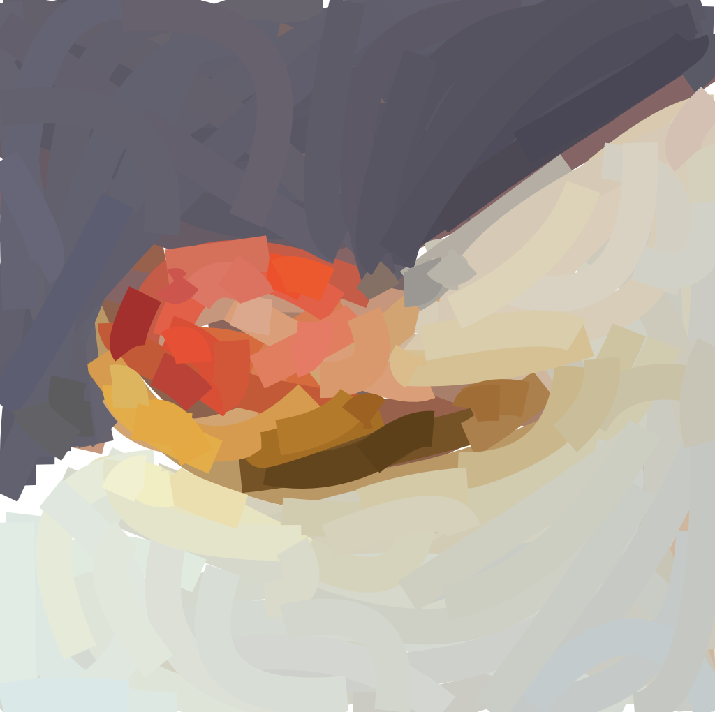 Grapefruit on Table – Brushstroke Decomposed Grapefruit